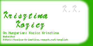 krisztina kozicz business card
